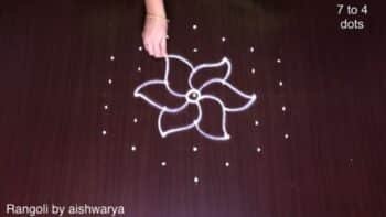 Beautiful Flower Padi Kolam