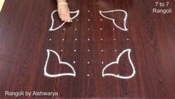 Beautiful Flower Rangoli 7 Dots