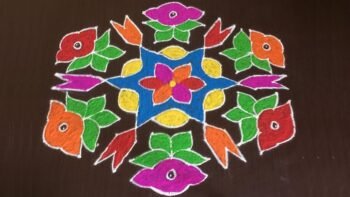 Beautiful Flowers Rangoli Designs