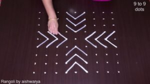 9 to 9 dots Rangoli Designs