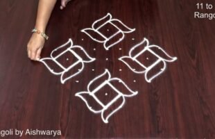 Beautiful Muggulu With 11 Dots