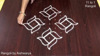 Beautiful Muggulu With 11 Dots