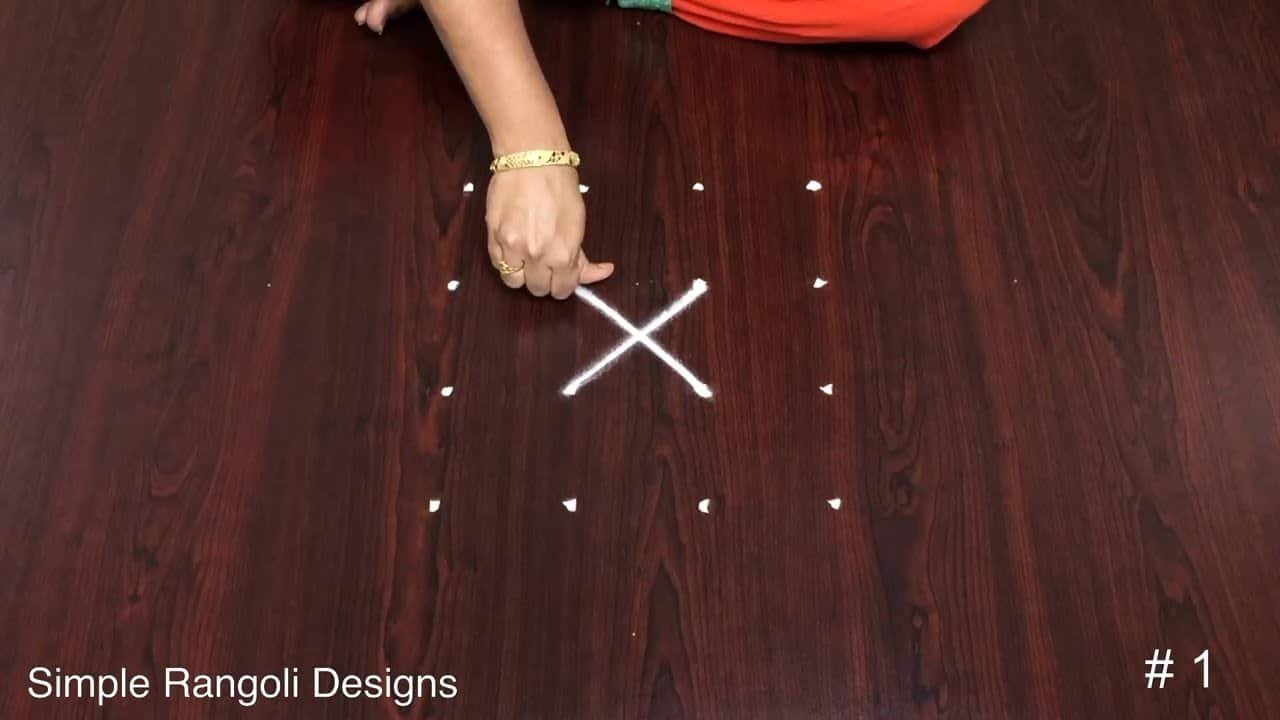 Beautiful Muggulu With 4 Dots