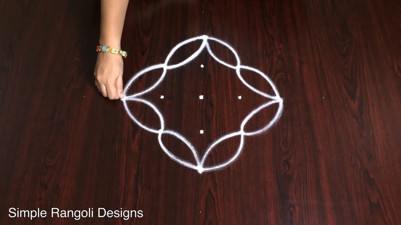 Beautiful Muggulu With 5 Dots