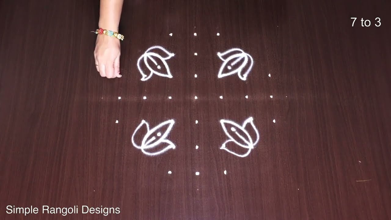 Beautiful Muggulu With 7 Dots