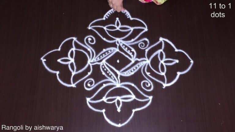 11-to-1 dot rangoli