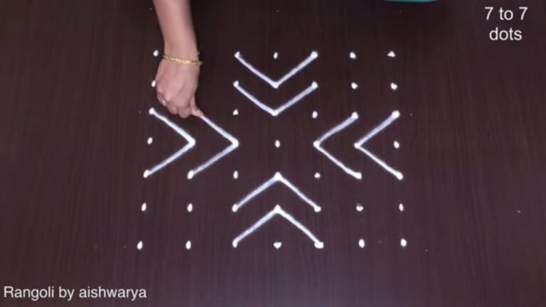 Beautiful Rangoli With 7 Dots