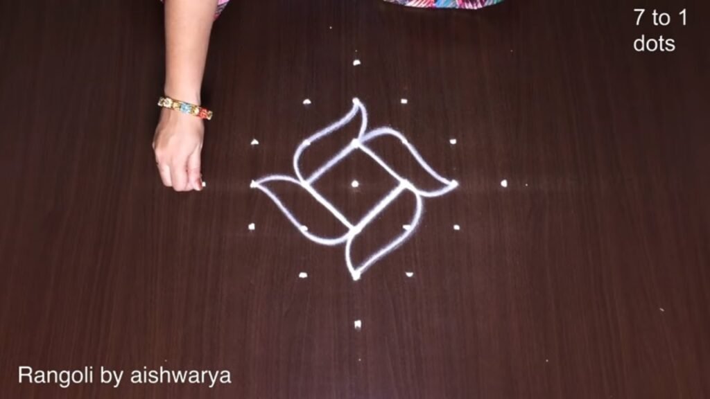 7×1 dots rangoli