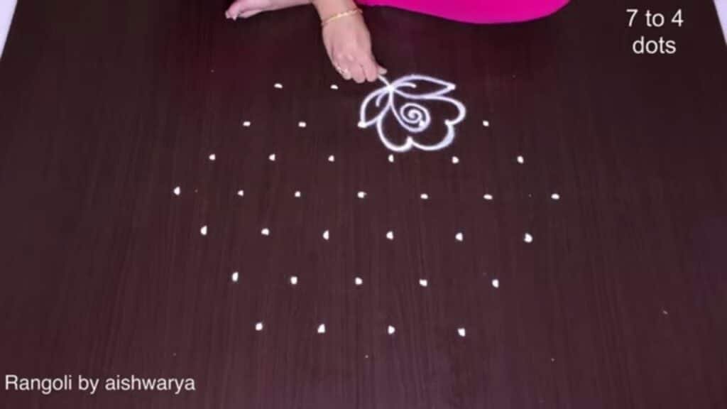 rose flower kolam