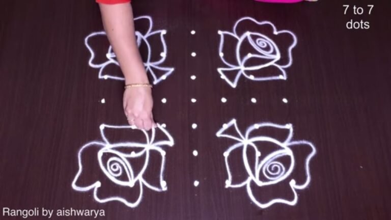 rose flower rangoli