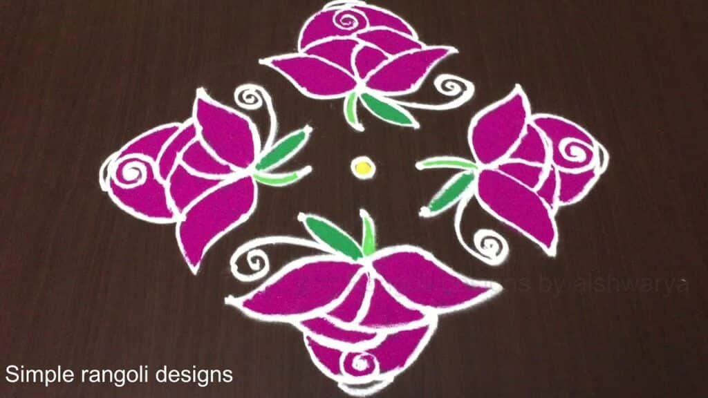 rose flower rangoli