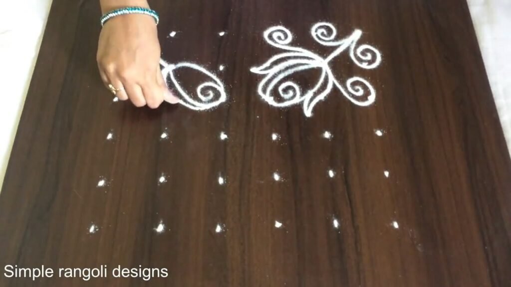 rose flower rangoli