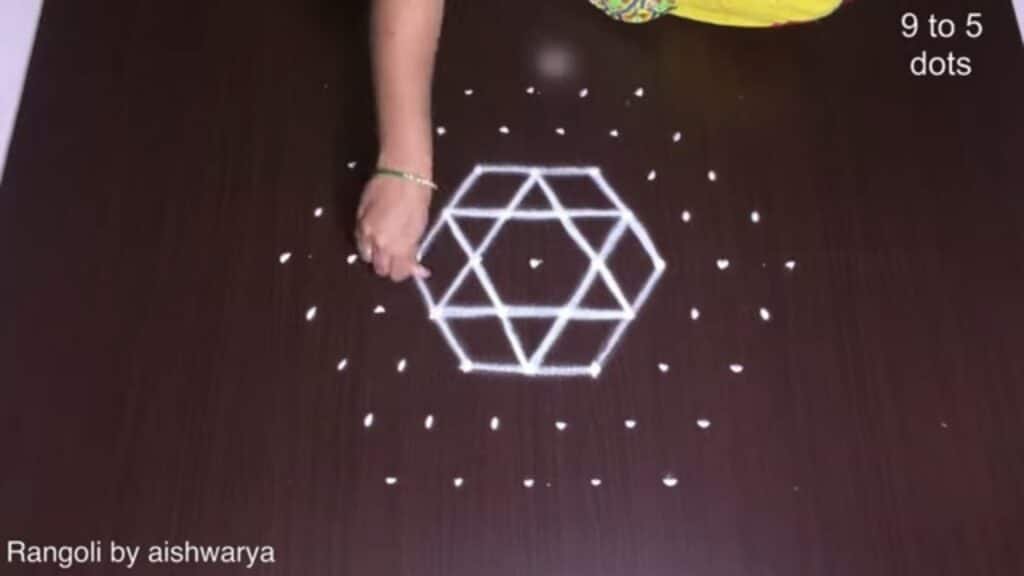 9×5 dots rangoli