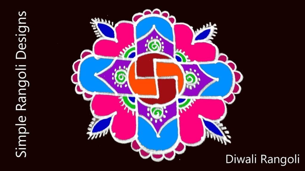 beautiful swastik rangoli design 11078