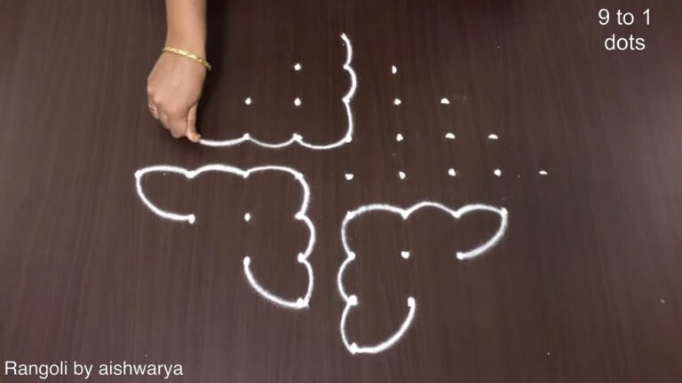9 dots Deepavali muggulu