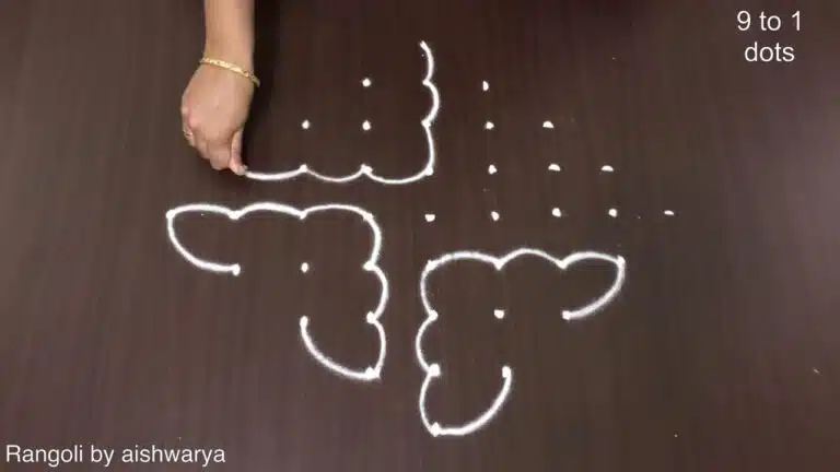 9 dots Deepavali muggulu