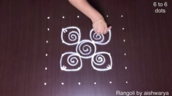 Beginners Chukkala Designs 6into6 Dots Kolam
