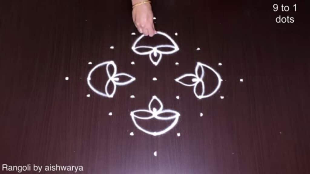 Diwali kolam for beginners
