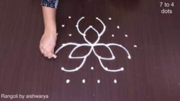 Beginners Kolam With 7×4 Dots