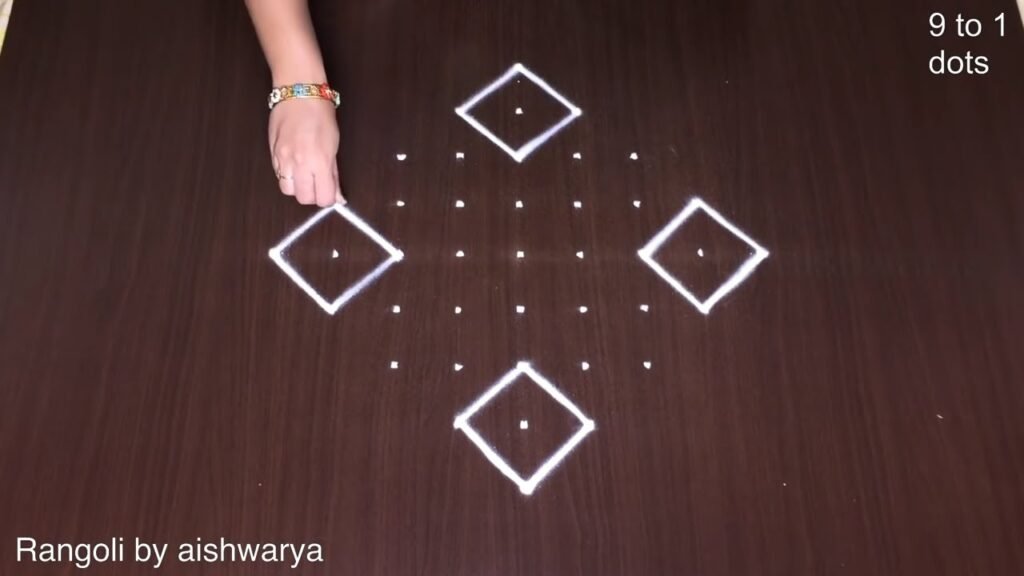 9-to-1 dot rangoli for beginners