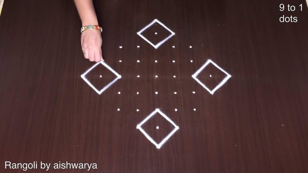 Beginners Rangoli With 9 to 1