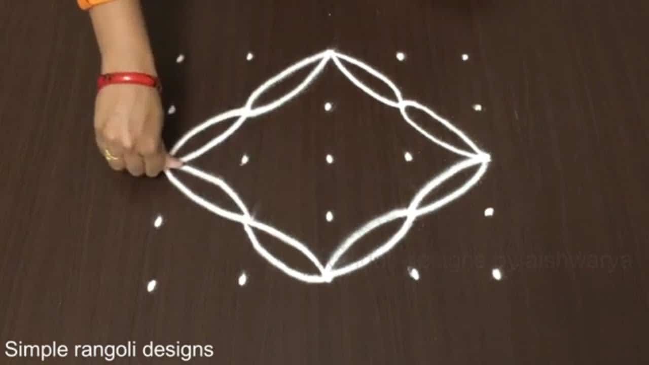 Beginners Small 5 to 5 Dots Rangoli