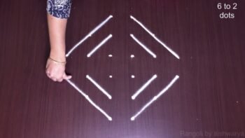 Beginners Step Simple 6x2x2 Lines Kolam