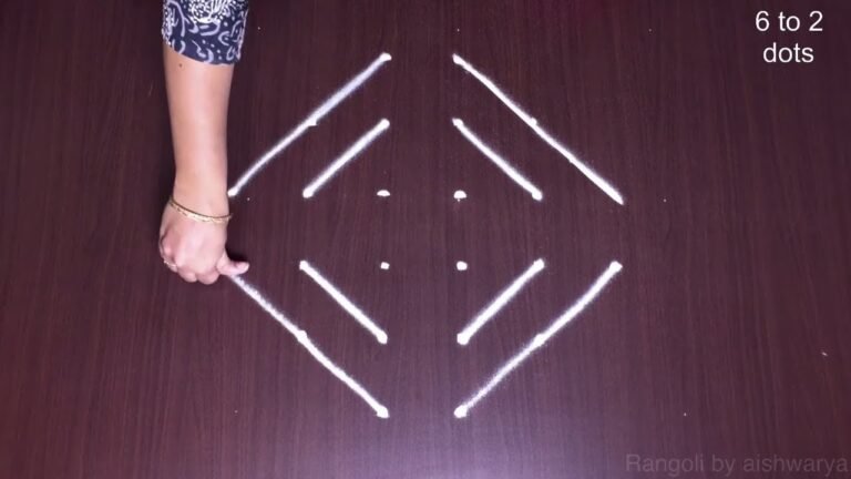 Beginners Step Simple 6x2x2 Lines Kolam