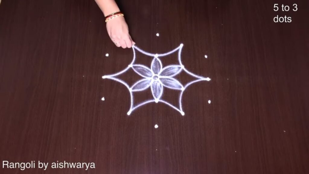 5-to-3 middle dots kolam