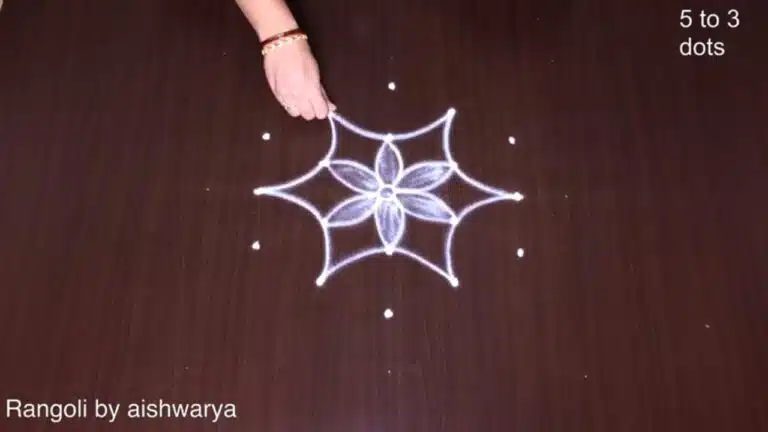 5-to-3 middle dots kolam