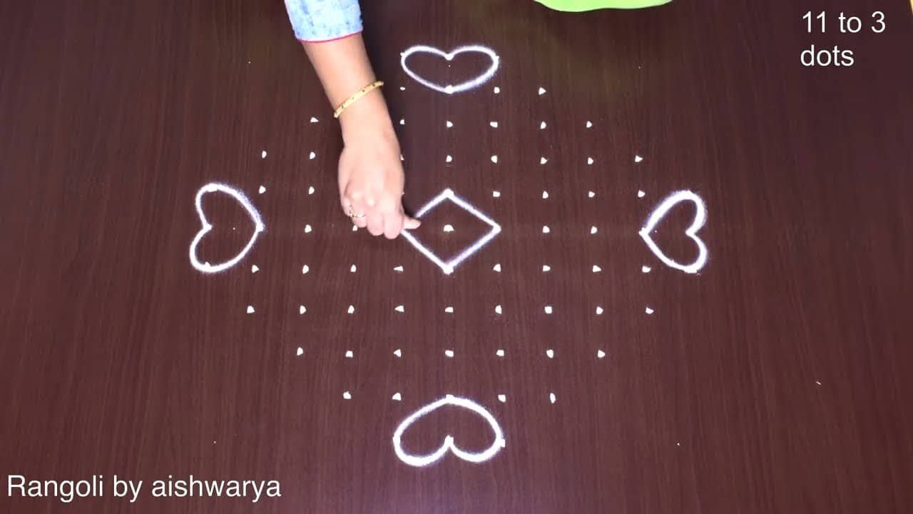 Big Diya Kolam Simple