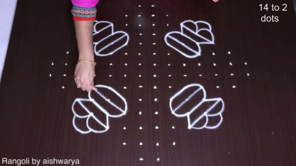 14×2 dots kolam