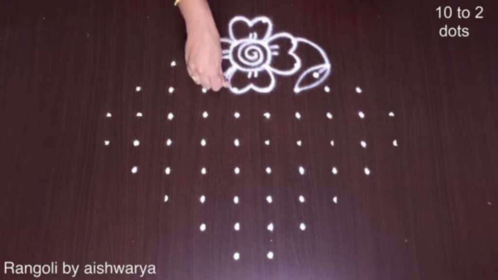 straight dotted rangoli