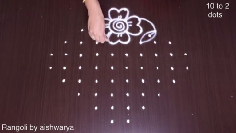 straight dotted rangoli