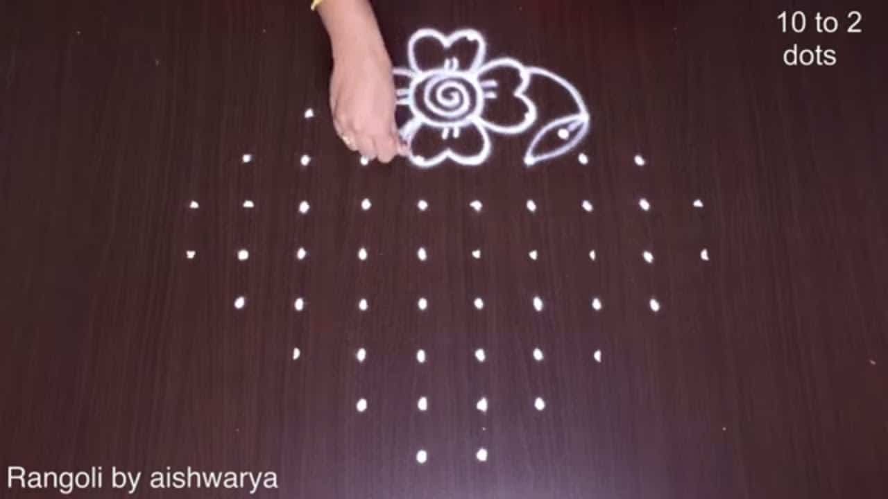 Big Dotted Rangoli With Straight
