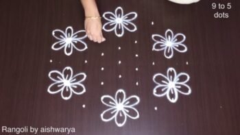 Big Flower Kolam Muggulu 9×5