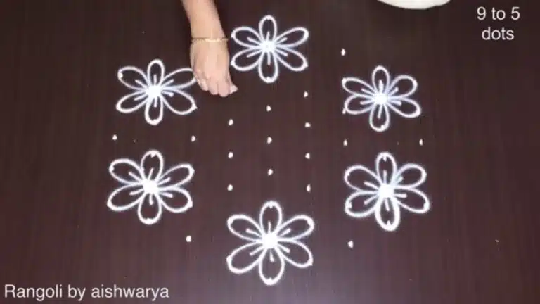 9×5 dots flower kolam