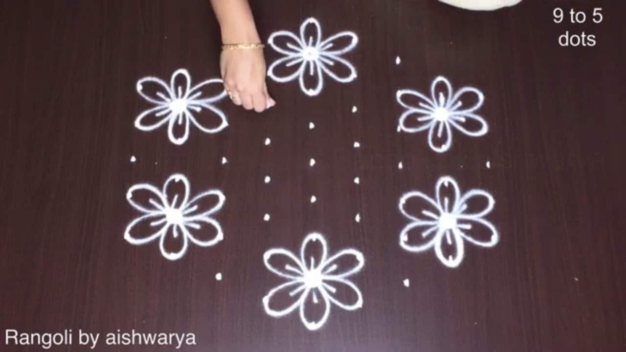 Big Flower Kolam Muggulu 9×5