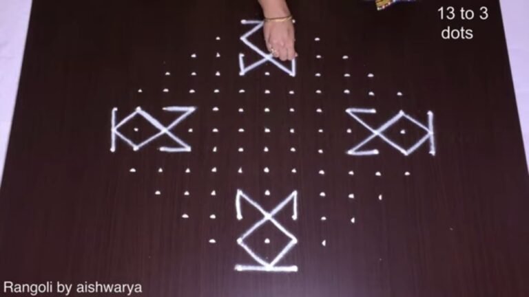 13-to-3 dot Diwali rangoli