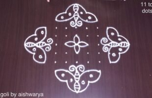 Big Straight Dots Ugadi Butterfly Muggulu