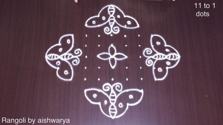 big straight dots ugadi butterfly muggulu 6666