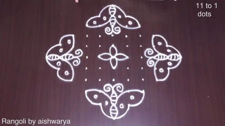 straight dots Ugadi butterfly muggulu