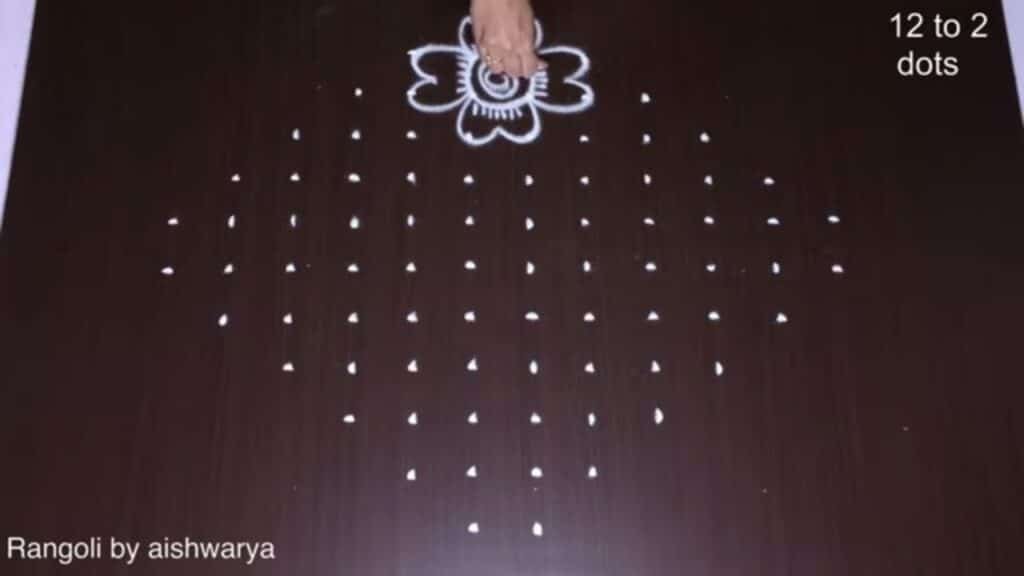 freehand birds and flowers kolam