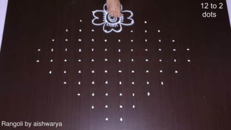 freehand birds and flowers kolam