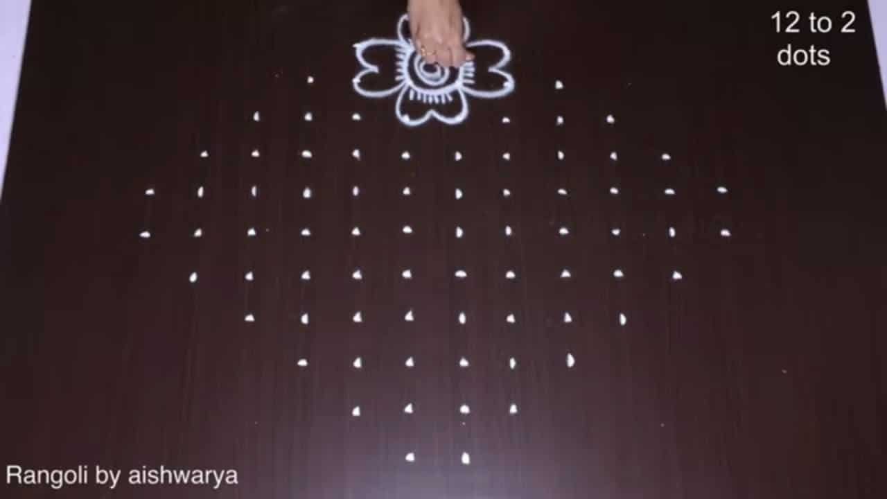Birds Flowers Hand Kolam
