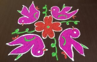Birds Kolam Designs With 8 Dots