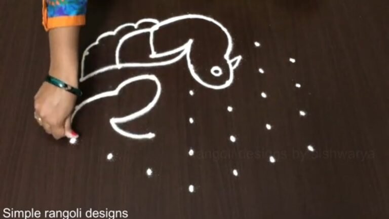 7×4 dots birds rangoli