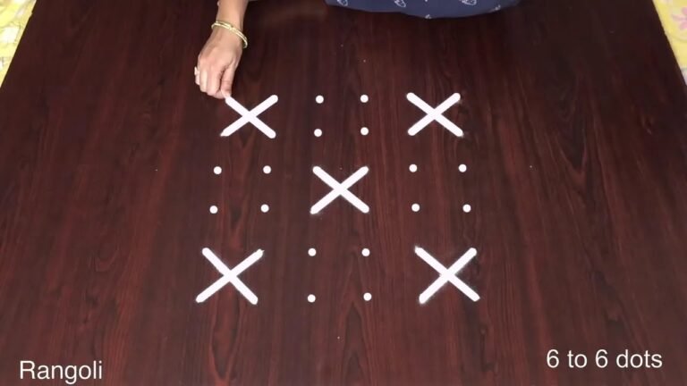 6×6 dots traditional border kolam