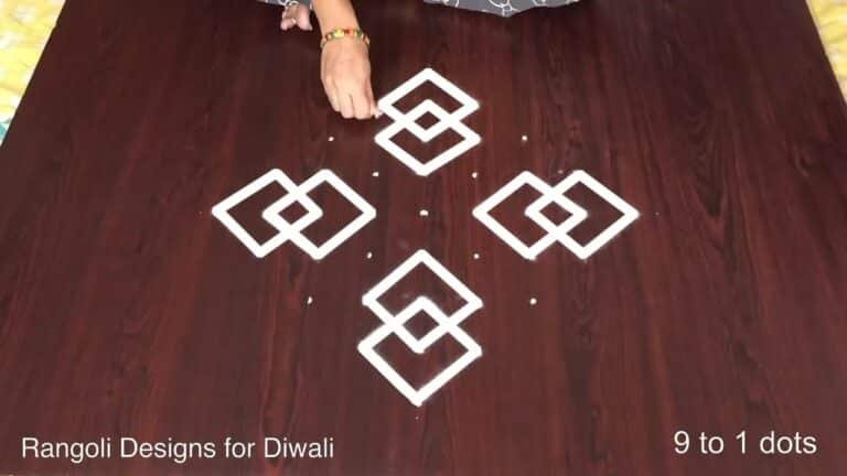 9-to-1 dot border rangoli