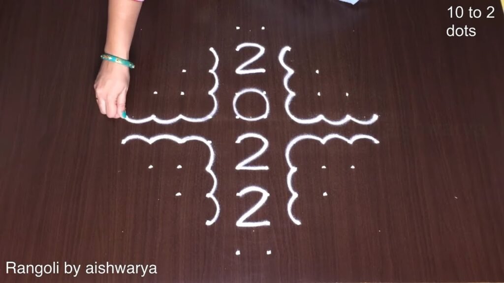 10×2 dots butterfly kolam